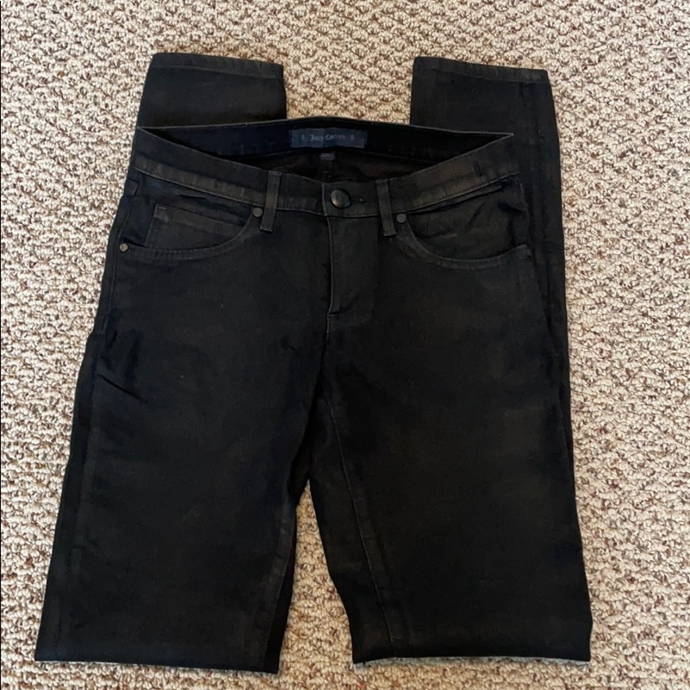 Juicy Couture black coated skinny jeans - size 25